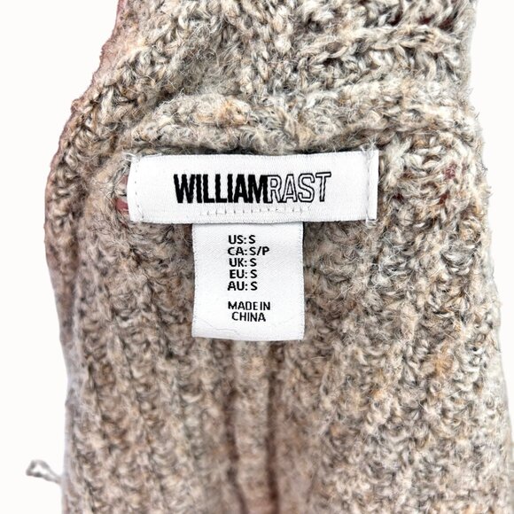 William Rast Cozy Open Front Ribbed Knit Cardigan Sweater Beige & Gray S - Picture 4 of 4